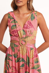 Oasis Midi Dress - Pink Rio