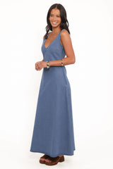 Odelia Denim Maxi Dress - Indigo