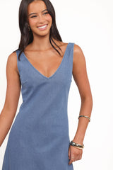 Odelia Denim Maxi Dress - Indigo