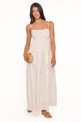 Odessa Maxi Dress - White Floral