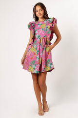 Odin Ruffle Mini Dress - Pearly Purple