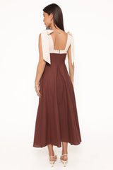 Olinda Midi Dress - Chocolate