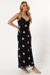 Ollie Midi Polka Dot Dress - Black/Cream