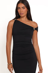 Ondine Off Shoulder Midi Dress - Black