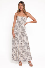 Parkway Maxi Dress - Cream Shells