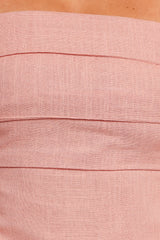 Patterson Tie Shoulder Midi Dress - Blush