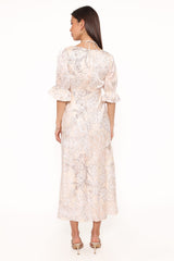 Pauline Long Sleeve Maxi Dress - Pastel Paisley