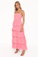Peachester Strapless Maxi Dress - Coral