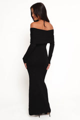 Pennie Maxi Dress - Black Sequin Knit