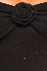 Pennie Maxi Dress - Black Sequin Knit