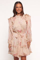Phaedra Long Sleeve Mini Dress - Soft Rose