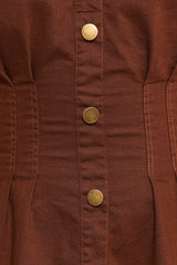 Phoenix Long Sleeve Mini Dress - Brown Denim