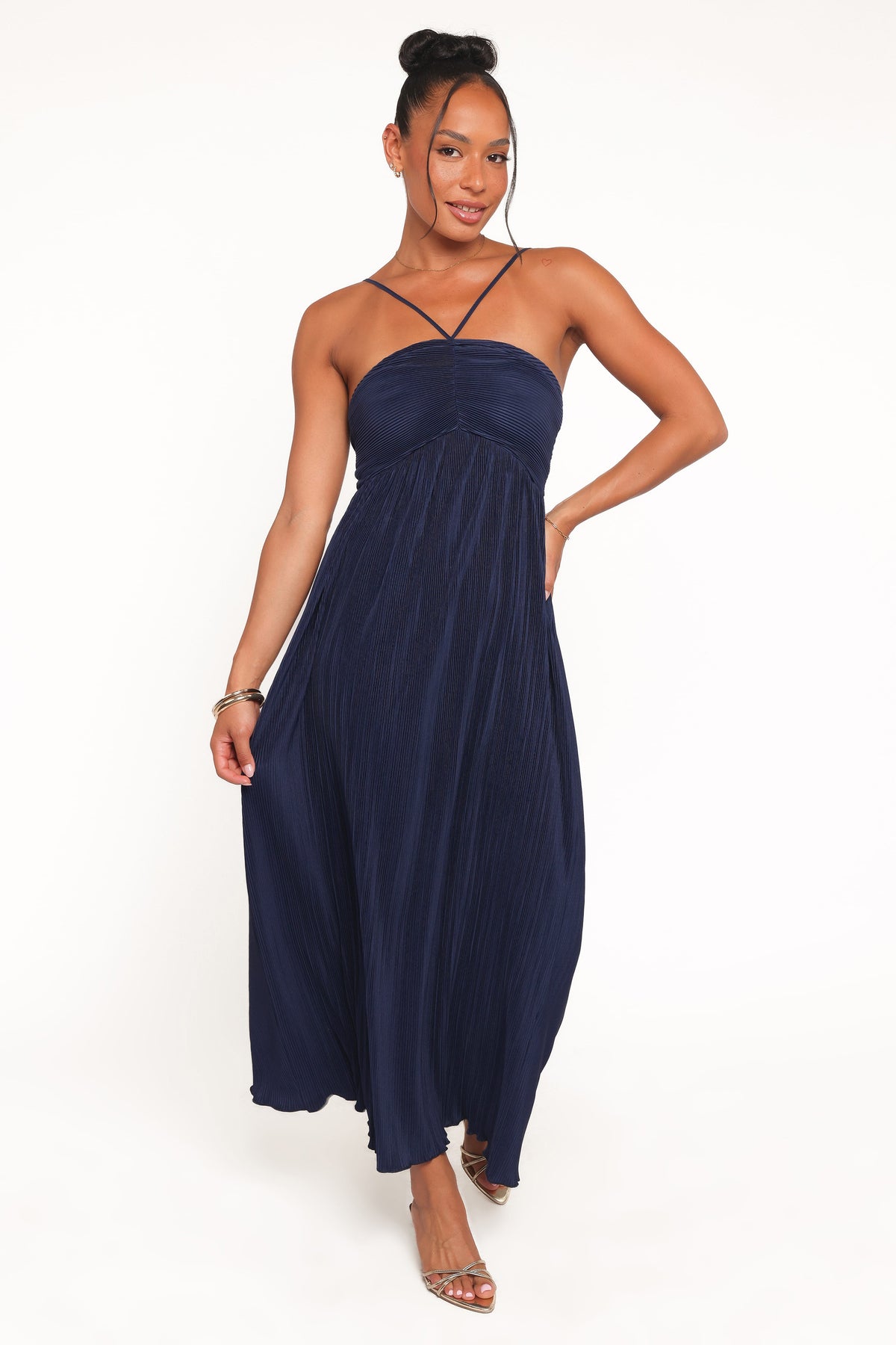 Polly Halterneck Maxi Dress - Navy
