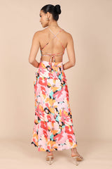 Posse Midi Slip Dress - Pink Floral