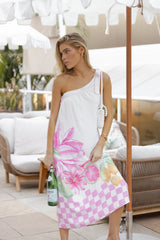 Reagan One Shoulder Midi Dress - Pink