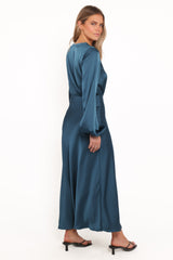 Remora Long Sleeve Midi Dress - Teal