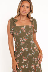 Renita Maxi Dress - Olive Floral