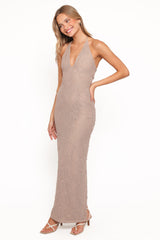 Riley Halter Maxi Dress - Taupe