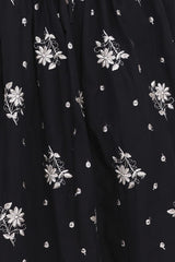 Rosemarie Midi Dress - Black Floral