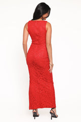 Ruben Lace Maxi Dress - Red