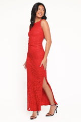 Ruben Lace Maxi Dress - Red