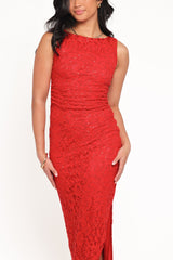 Ruben Lace Maxi Dress - Red