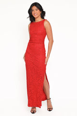 Ruben Lace Maxi Dress - Red