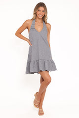 Samson Mini Dress - Navy Gingham
