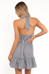 Samson Mini Dress - Navy Gingham