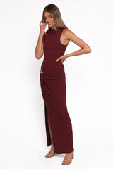 Sandara Off Shoulder Maxi Dress - Burgundy