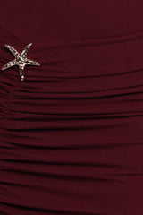 Sandara Off Shoulder Maxi Dress - Burgundy