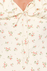 Sansa Midi Dress - Yellow Floral