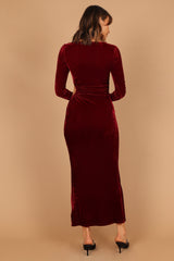 Sarine Long Sleeve Maxi Dress - Wine