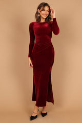 Sarine Long Sleeve Maxi Dress - Wine