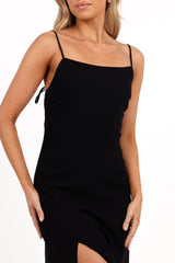 Sawyer Midi Slip Dress - Black