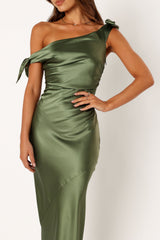 Selma Off Shoulder Maxi Dress - Olive