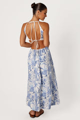 Sena Midi Dress - Blue Floral