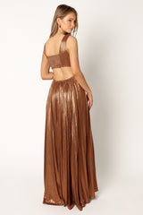 Shania Pleated Maxi Dress - Bronze