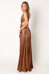 Shania Pleated Maxi Dress - Bronze