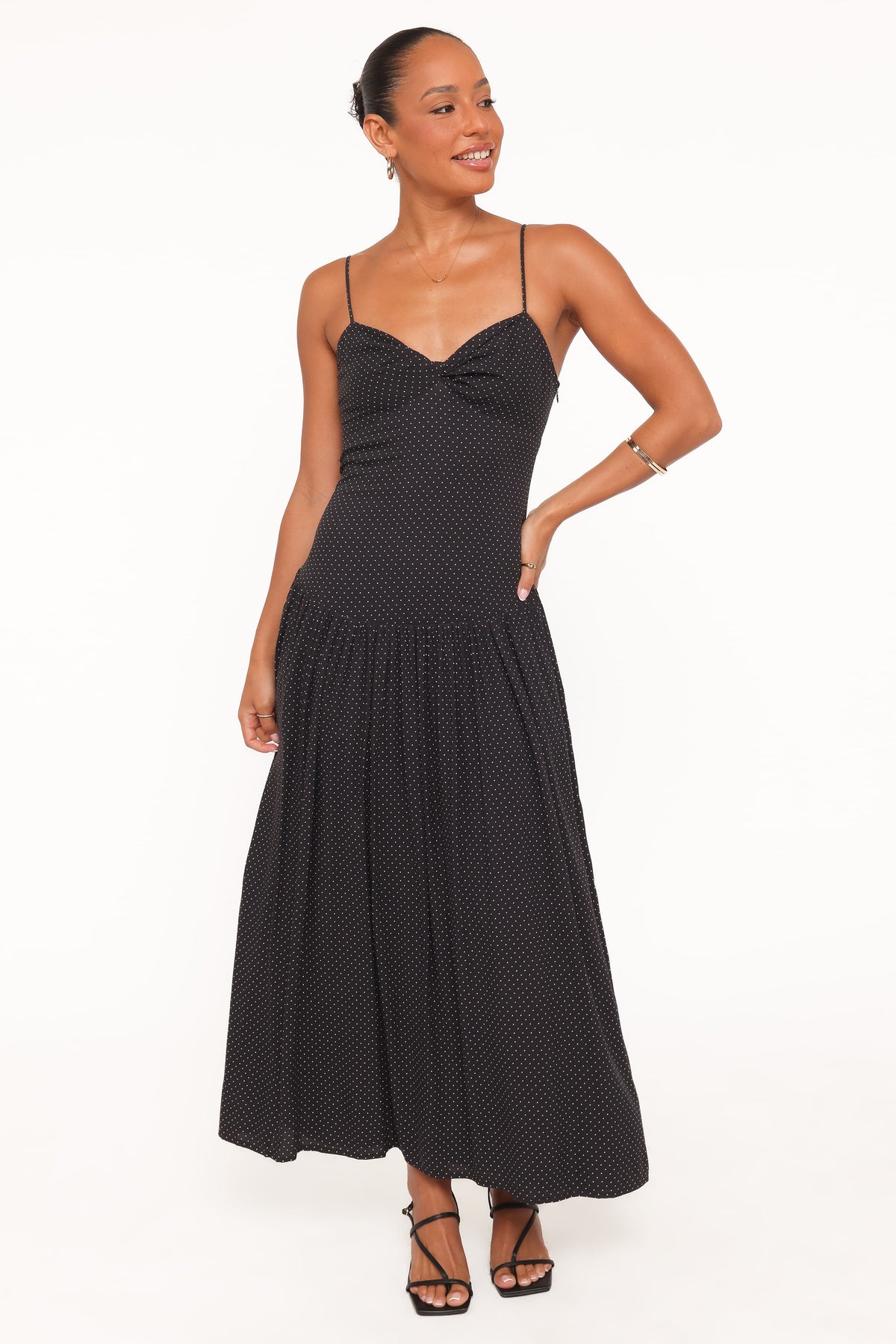 Shanice Maxi Dress - Black Polka Dot