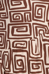 Sheridan Long Sleeve Mini Dress - Chocolate Brown Print