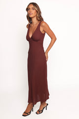 Shyla Midi Dress - Brown