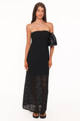 Sienna Strapless Maxi Dress - Black Lace
