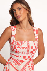 Sloan Mini Dress - Red Print