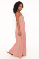 Soph Strapless Maxi Dress - Pink Stripe