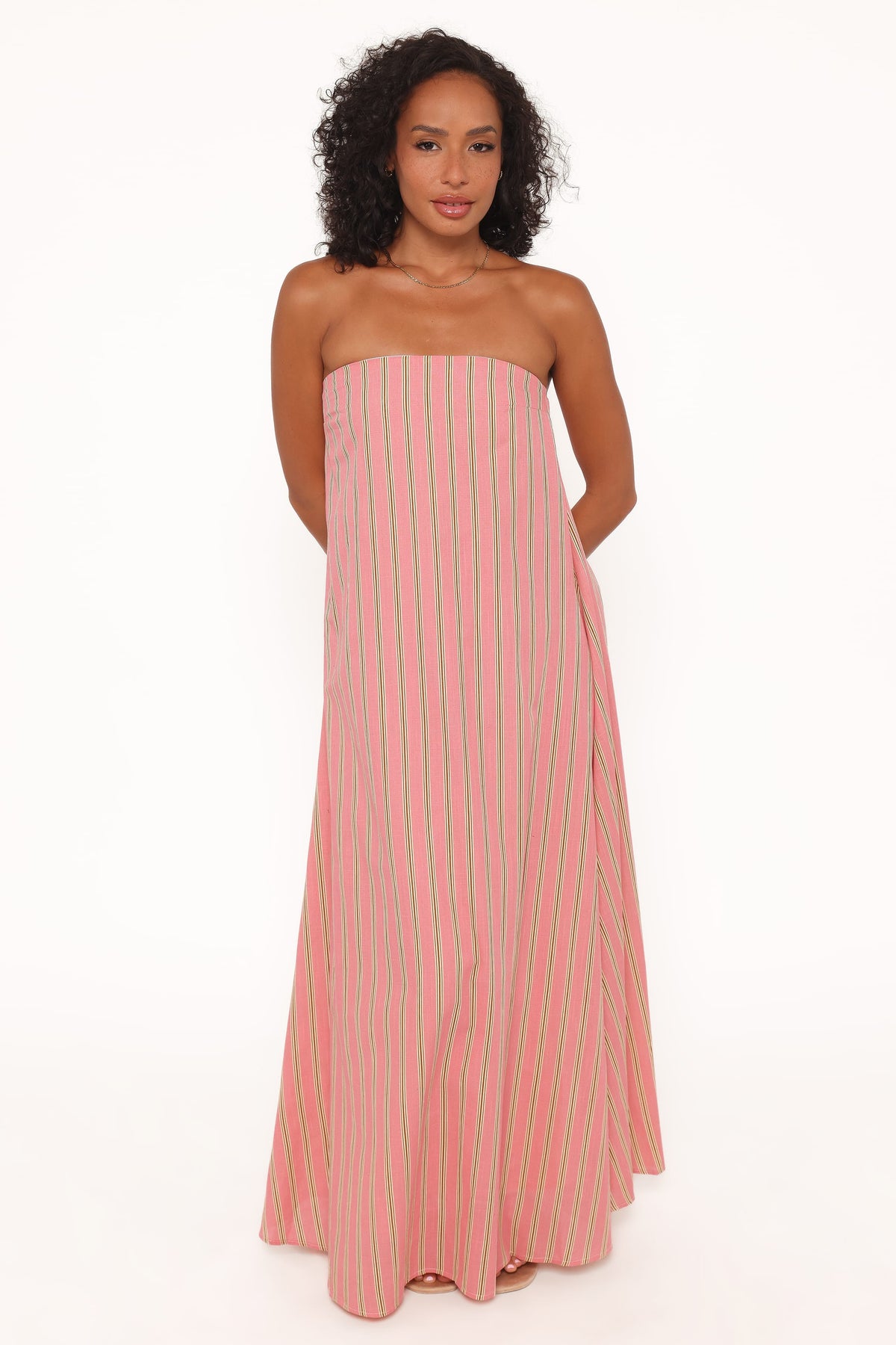 Soph Strapless Maxi Dress - Pink Stripe