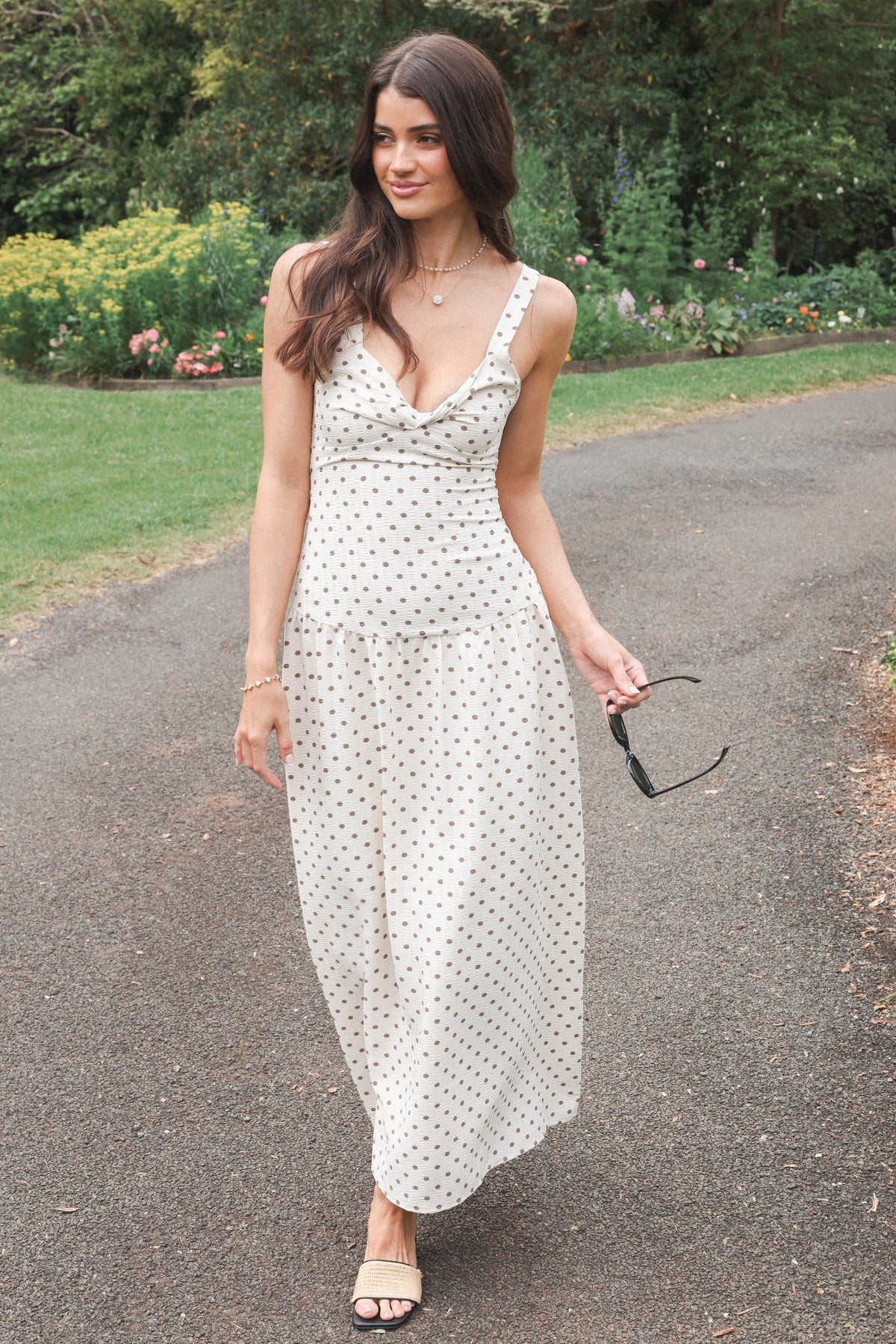 Sophina Midi Dress - Black Polka Dot