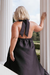 Soren Halterneck Midi Dress - Black