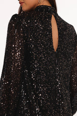 Springfield Mini Dress - Black/Gold