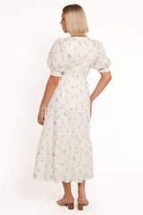 Steele Puff Sleeve Midi Dress - Floral